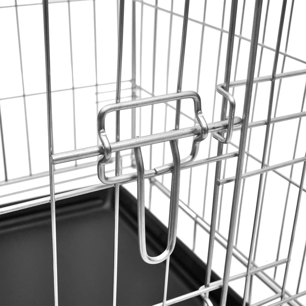 XXL Foldable Dog Bench Cage – Heavy-Duty Galvanised Steel with Floor Tray