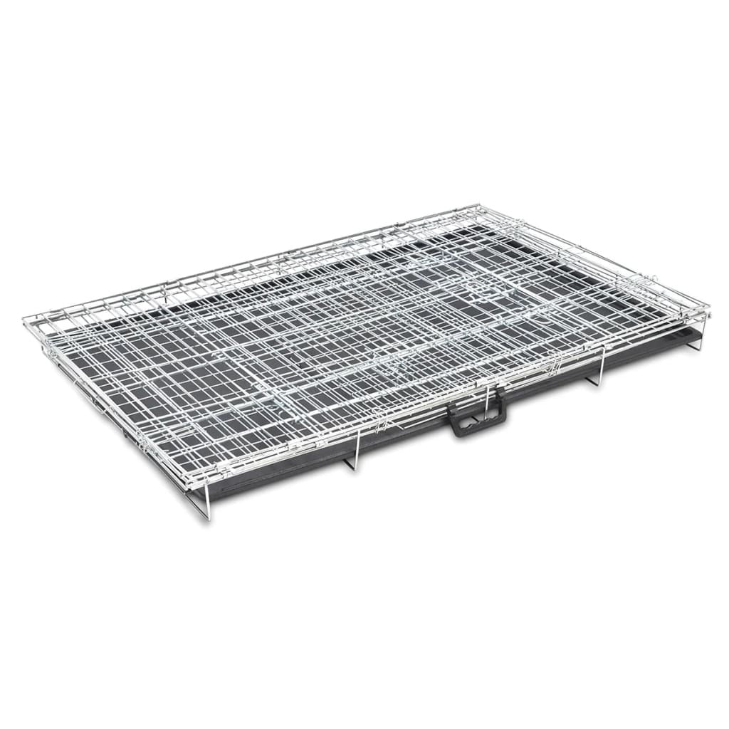 XXL Foldable Dog Bench Cage – Heavy-Duty Galvanised Steel with Floor Tray