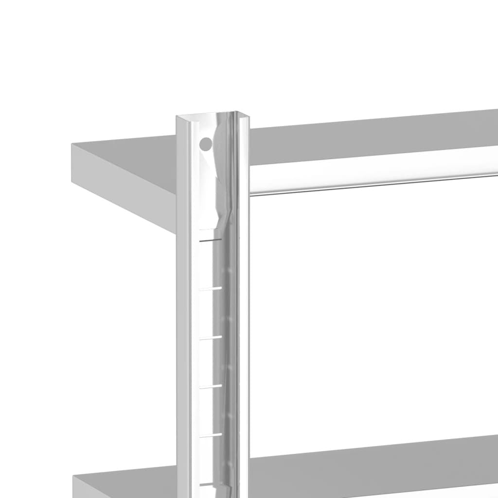 2-Tier Wall Shelf 75x23.5x60 cm Silver Stainless Steel