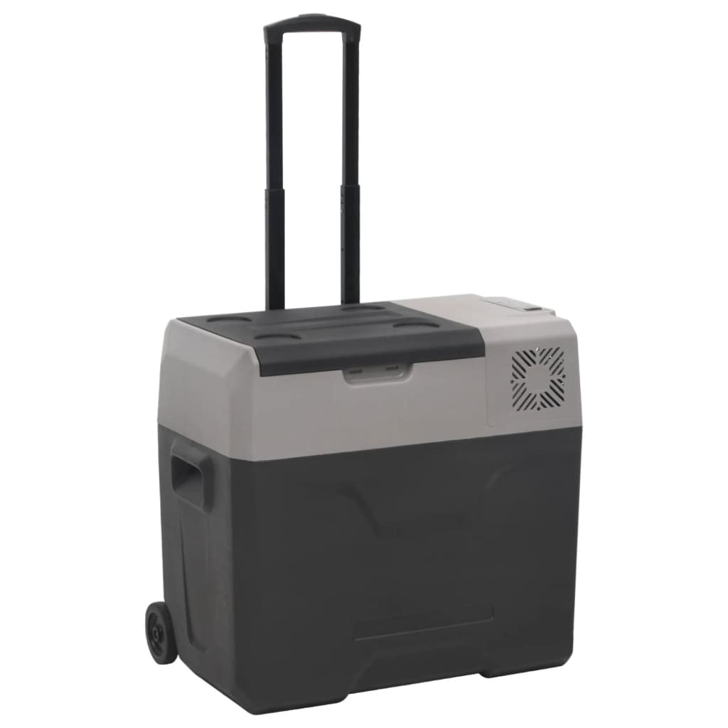 vidaXL Cool Box with Wheel and Handle Black&Grey 30 L Polypropylene