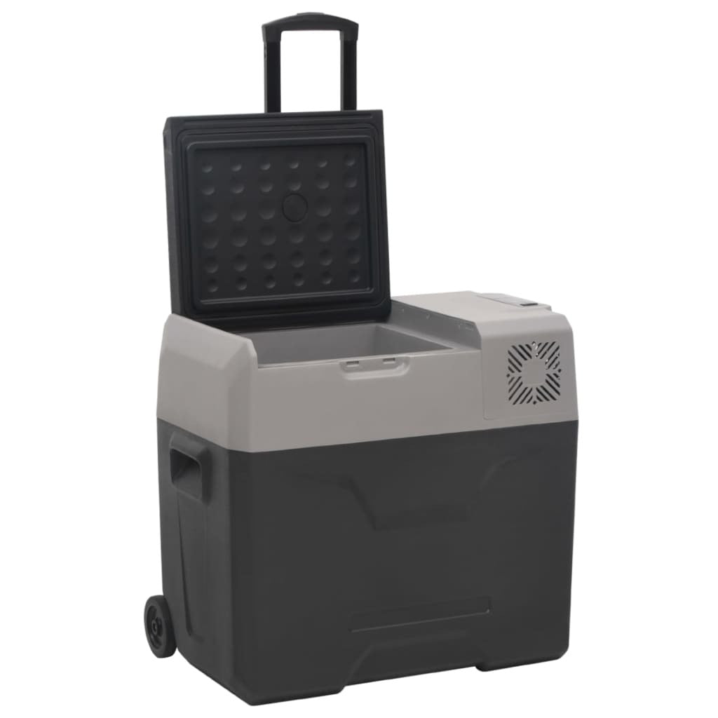 vidaXL Cool Box with Wheel and Handle Black&Grey 30 L Polypropylene