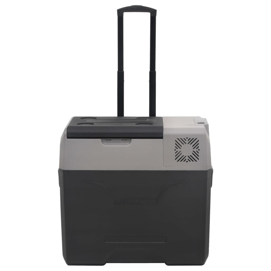 vidaXL Cool Box with Wheel and Handle Black&Grey 30 L Polypropylene