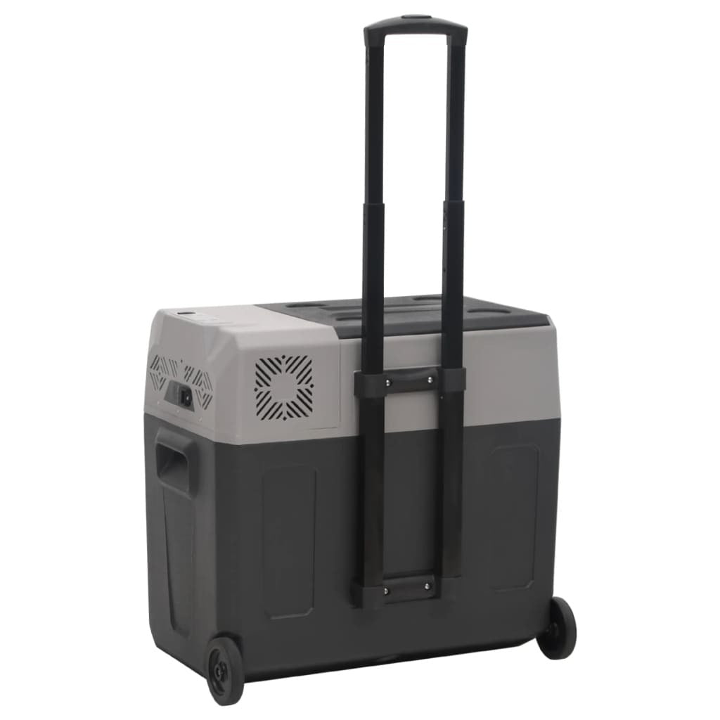 vidaXL Cool Box with Wheel and Handle Black&Grey 30 L Polypropylene