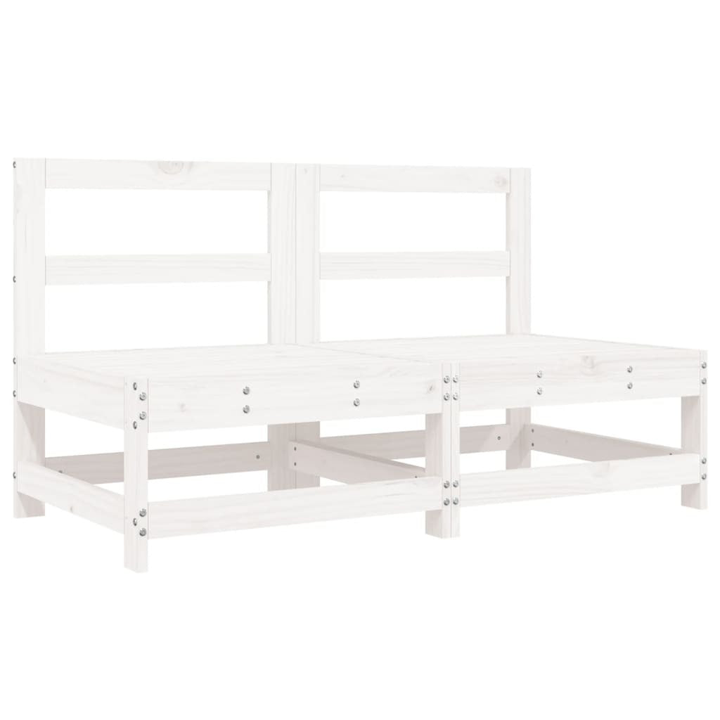 6 Piece Garden Lounge Set White Solid Wood Pine