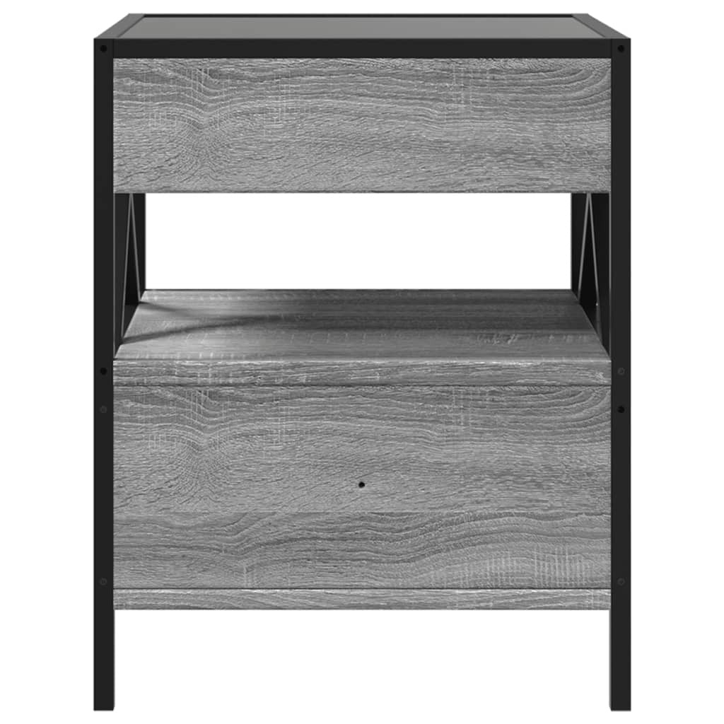 Bedside Table With Infinity Led Grey Sonoma