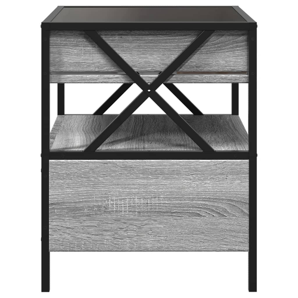 Bedside Table With Infinity Led Grey Sonoma