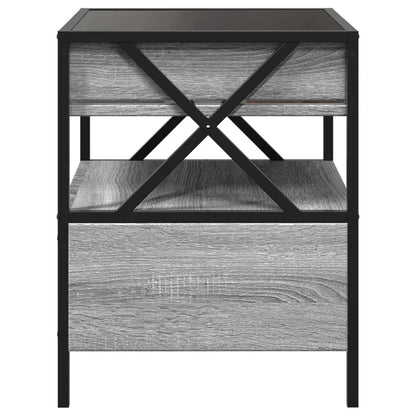 Bedside Table With Infinity Led Grey Sonoma