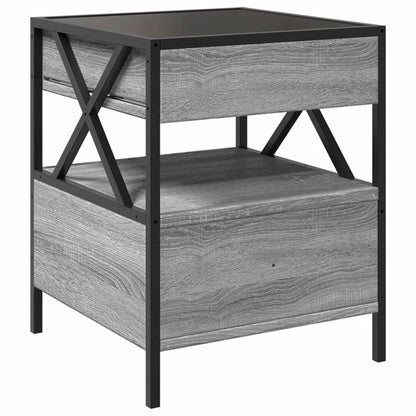 Bedside Table With Infinity Led Grey Sonoma