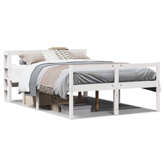 Bed with Headboard without Mattress White 120x200 cm