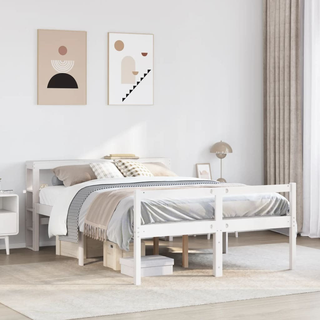 Bed with Headboard without Mattress White 120x200 cm