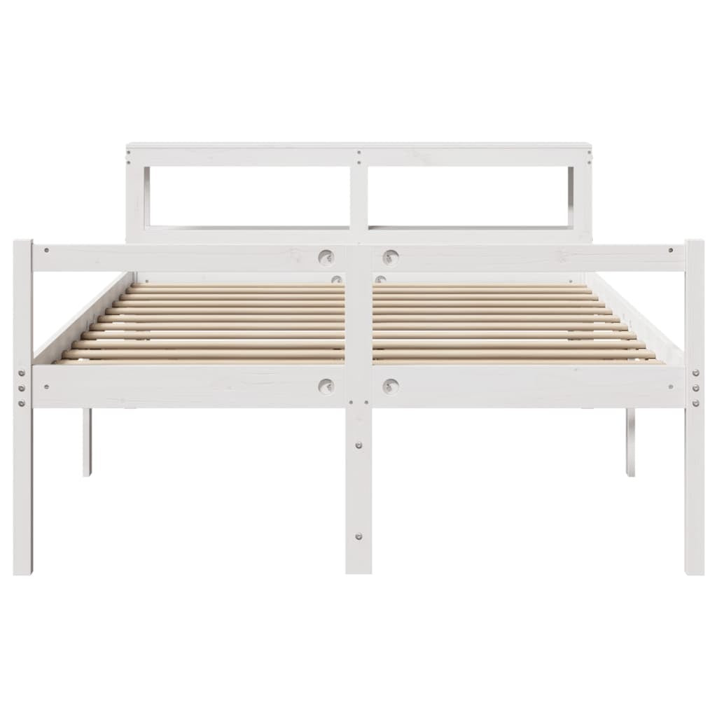 Bed with Headboard without Mattress White 120x200 cm