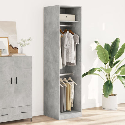 Concrete Grey Wardrobe – 50x50x200 cm | Compact Engineered Wood Closet