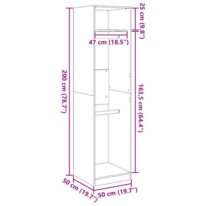 Concrete Grey Wardrobe – 50x50x200 cm | Compact Engineered Wood Closet