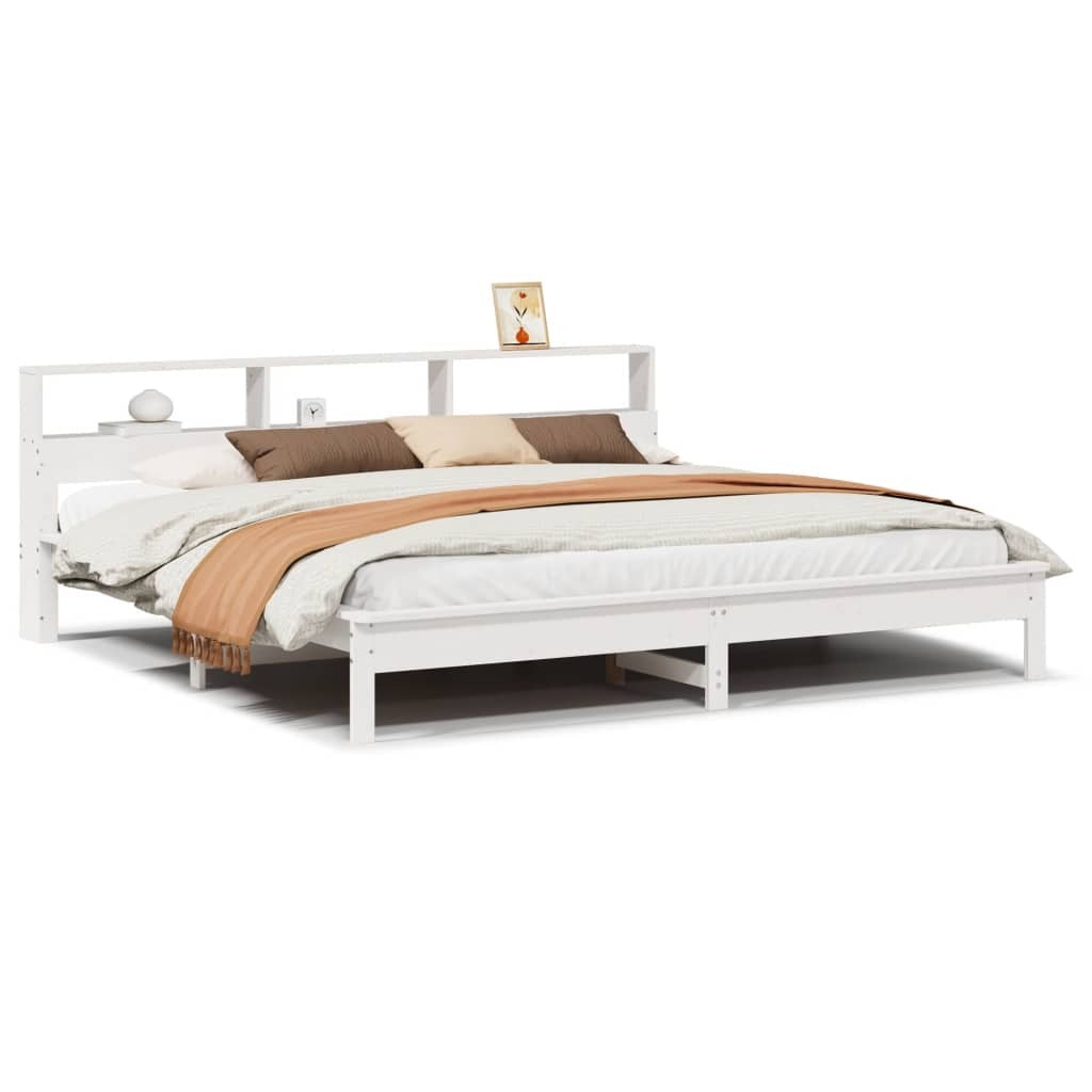 Bed Frame without Mattress White 180x200 cm Super King Solid Wood Pine