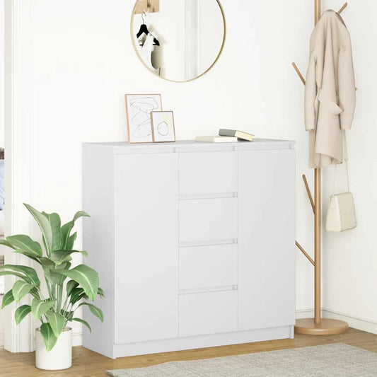 Sideboard with Drawers White 100.5x35x98.5 cm Engineered Wood