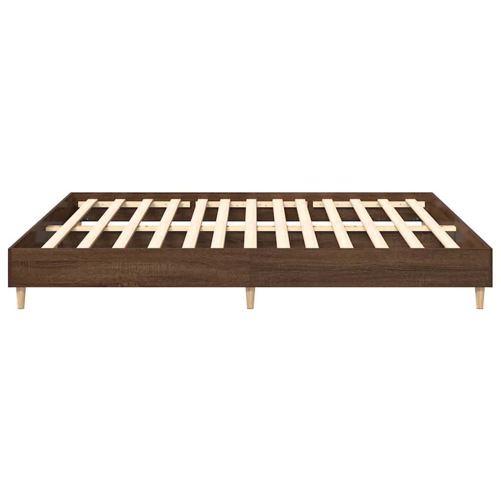 Bed Frame without Mattress Brown Oak 180x200cm Engineered Wood