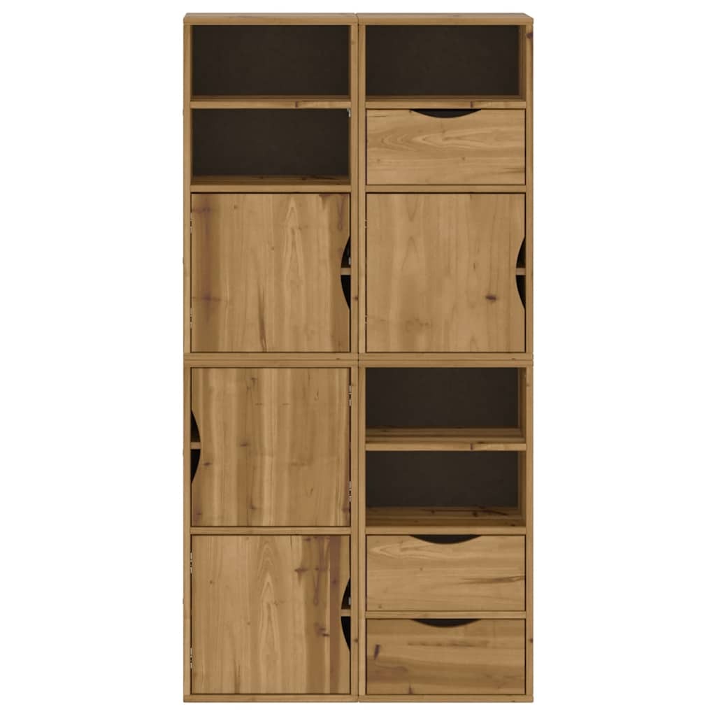 Side Cabinets 4 pcs "ODDA" 40x24x79 cm Solid Wood Pine