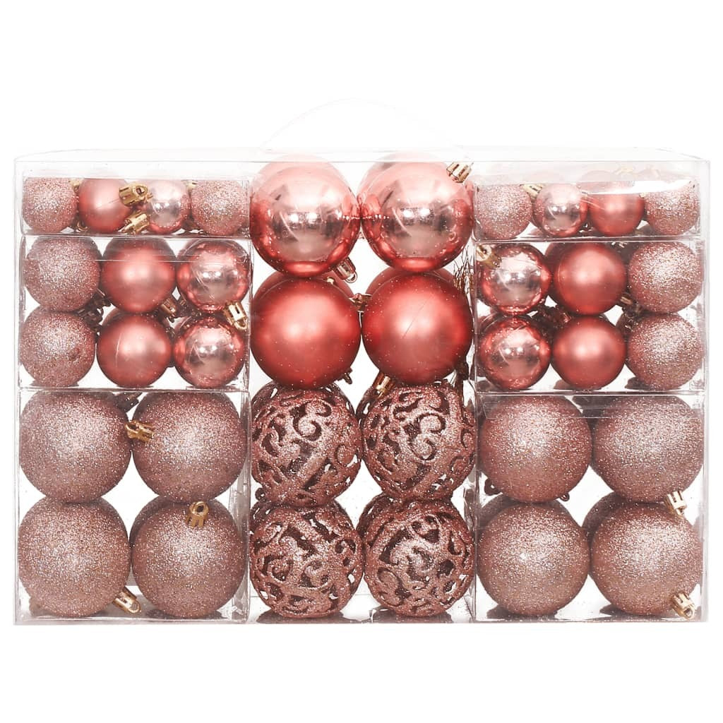 Christmas Baubles 100 pcs Pink and Rose 3 / 4 / 6 cm