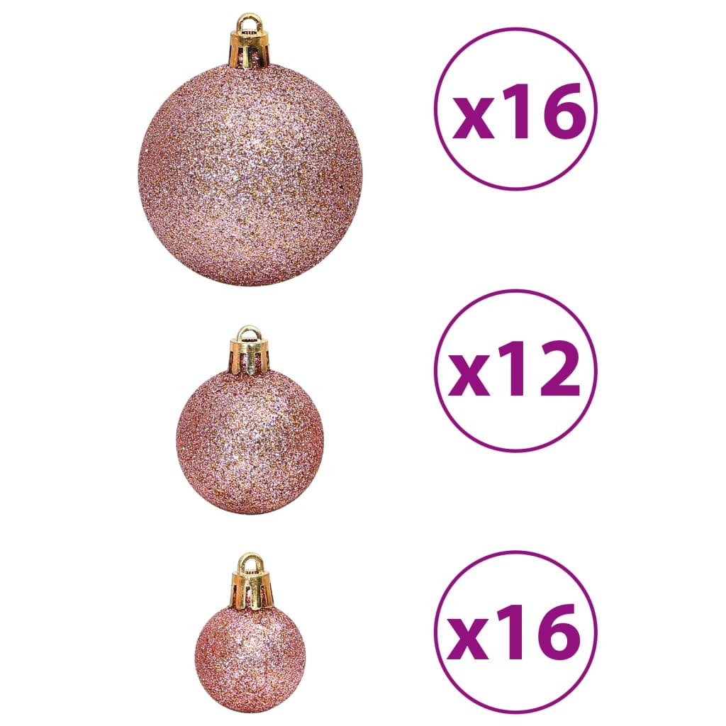 Christmas Baubles 100 pcs Pink and Rose 3 / 4 / 6 cm