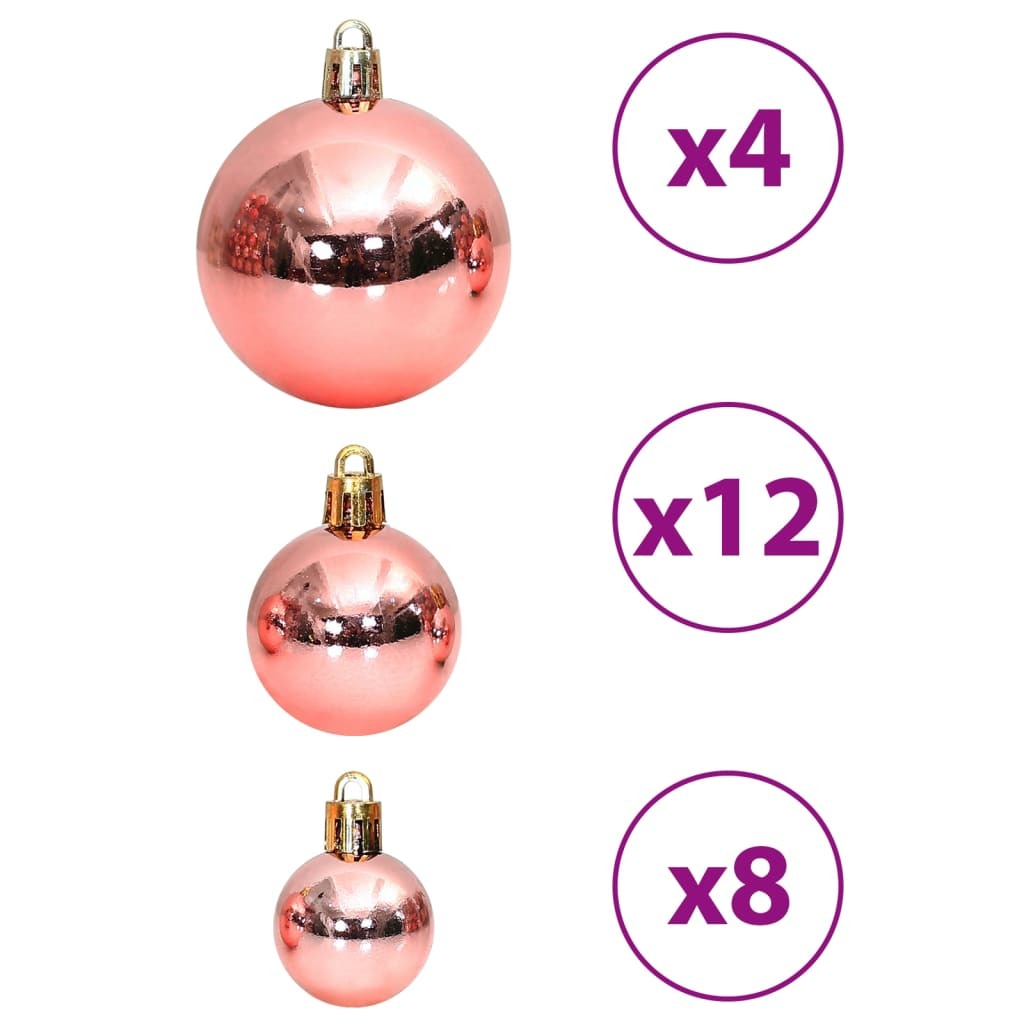 Christmas Baubles 100 pcs Pink and Rose 3 / 4 / 6 cm