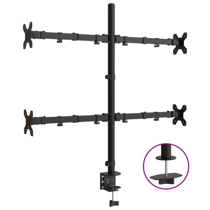 Adjustable Monitor Desk Mount – Steel Arm for 13"-27" Screens, VESA 75/100 mm, Clamp & Grommet