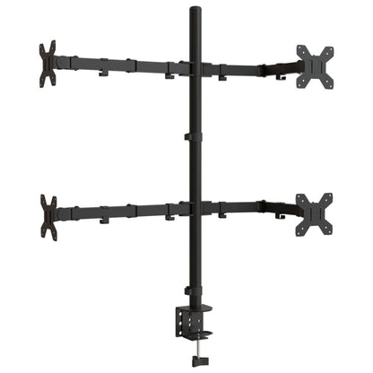 Adjustable Monitor Desk Mount – Steel Arm for 13"-27" Screens, VESA 75/100 mm, Clamp & Grommet