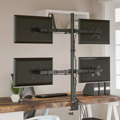 Adjustable Monitor Desk Mount – Steel Arm for 13"-27" Screens, VESA 75/100 mm, Clamp & Grommet