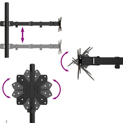 Adjustable Monitor Desk Mount – Steel Arm for 13"-27" Screens, VESA 75/100 mm, Clamp & Grommet