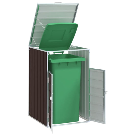 Wheelie Bin Storage for Single Bin Brown 72x81x115 cm Steel