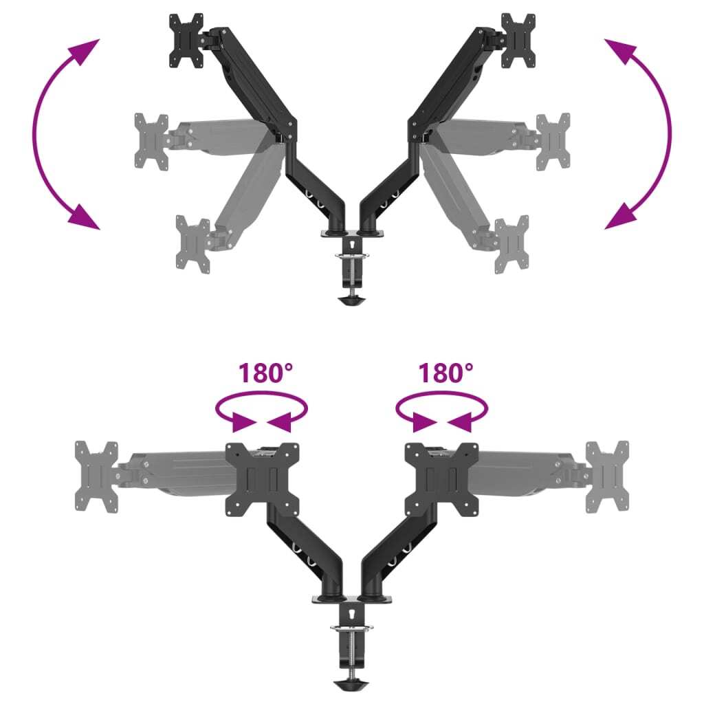 Dual Monitor Arm for Max 27 Inch Screen VESA 75/100 mm 20 kg