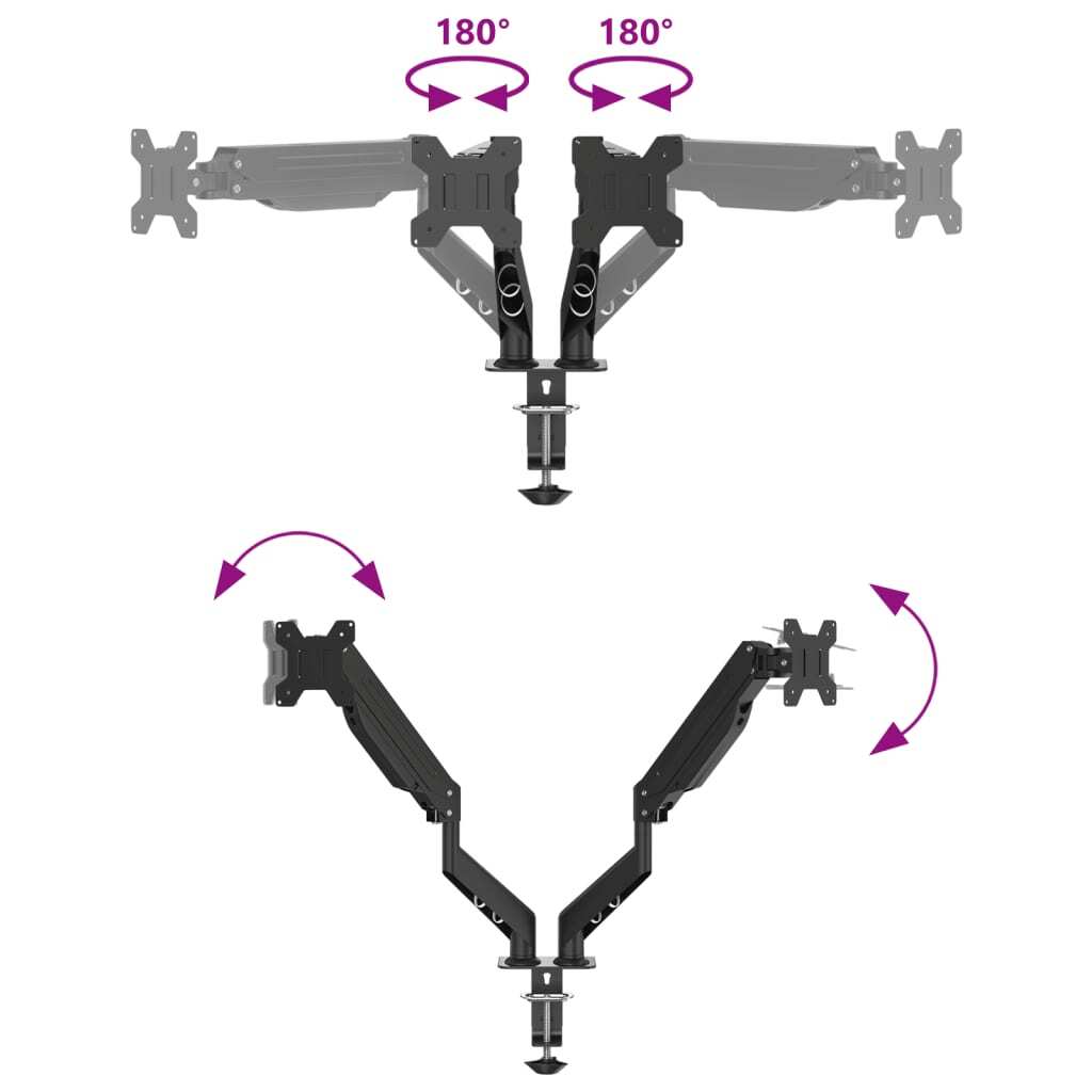 Dual Monitor Arm for Max 27 Inch Screen VESA 75/100 mm 20 kg