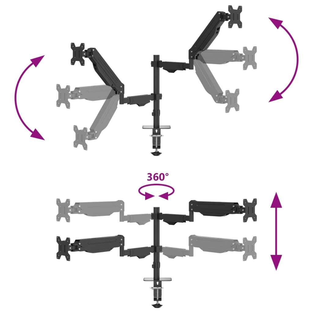 Dual Monitor Arm for Max 27 Inch Screen VESA 75/100 mm 20 kg