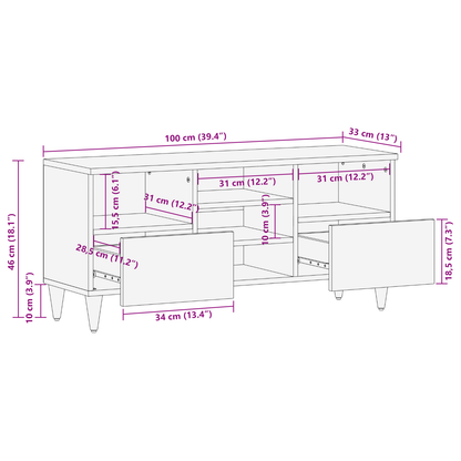 Media Storage Cabinets & Racks Brown 100 x 33.5 x 46 cm