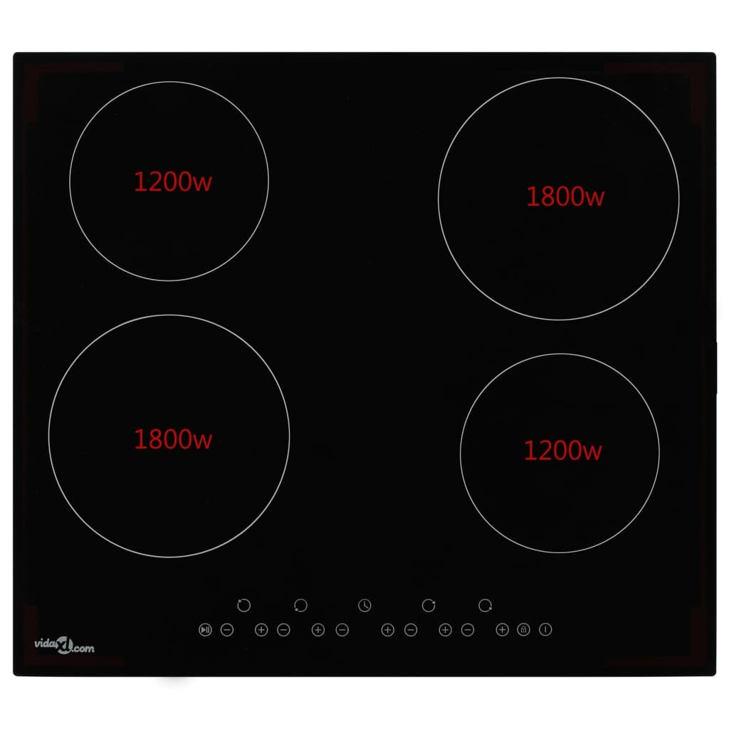 Ceramic Hob with 4 Burners Touch Control 6000 W