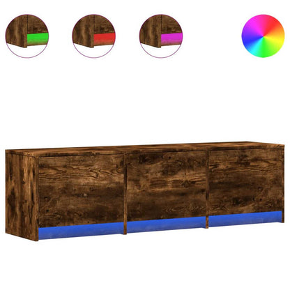 Tv Cabinet With Led Smoked Oak