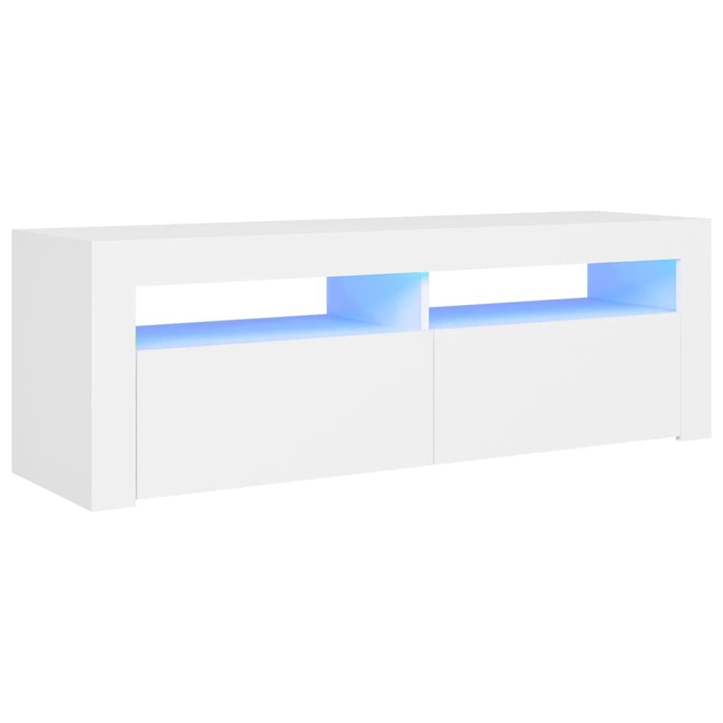 TV Cabinet with LED Lights White 120x35x40 cm