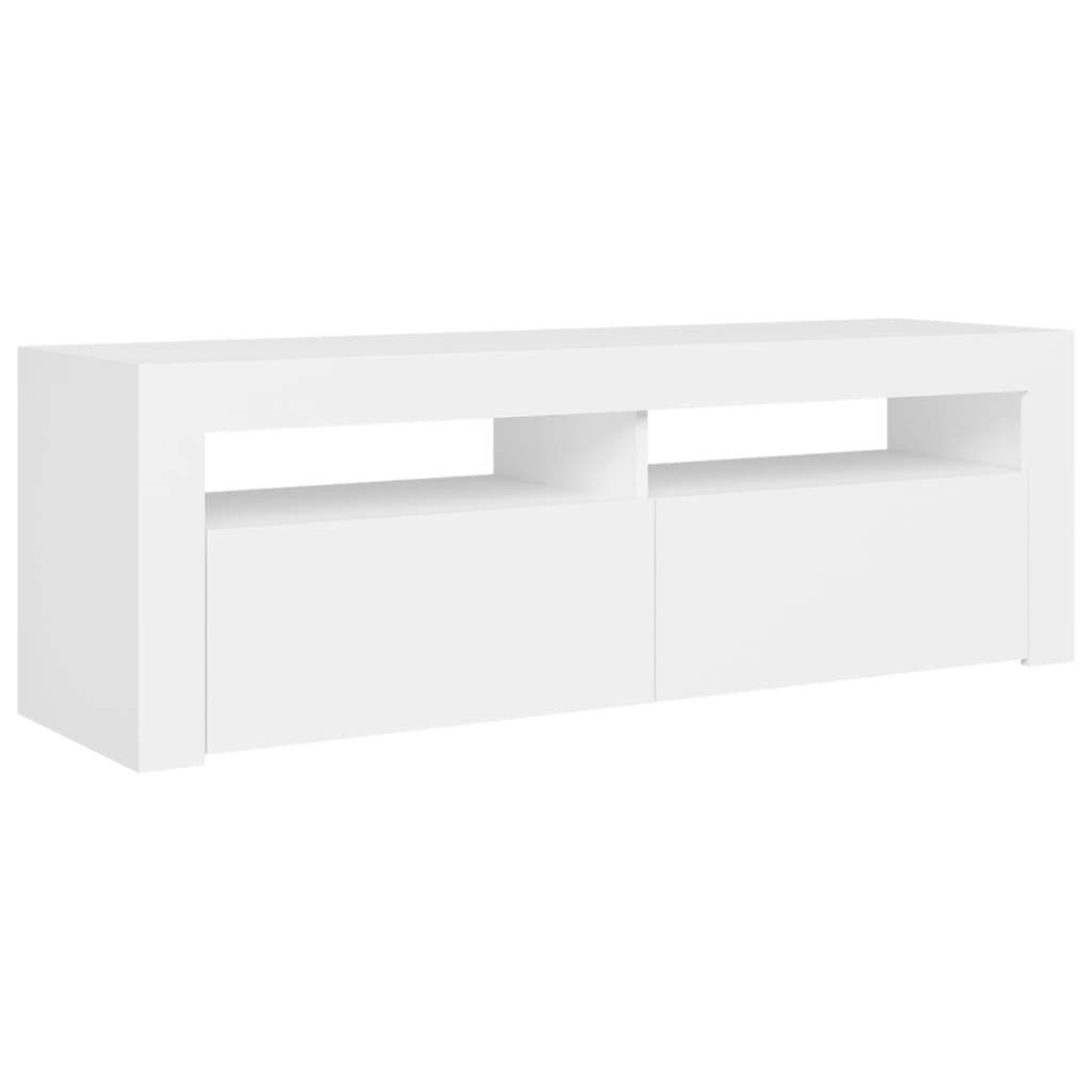 TV Cabinet with LED Lights White 120x35x40 cm