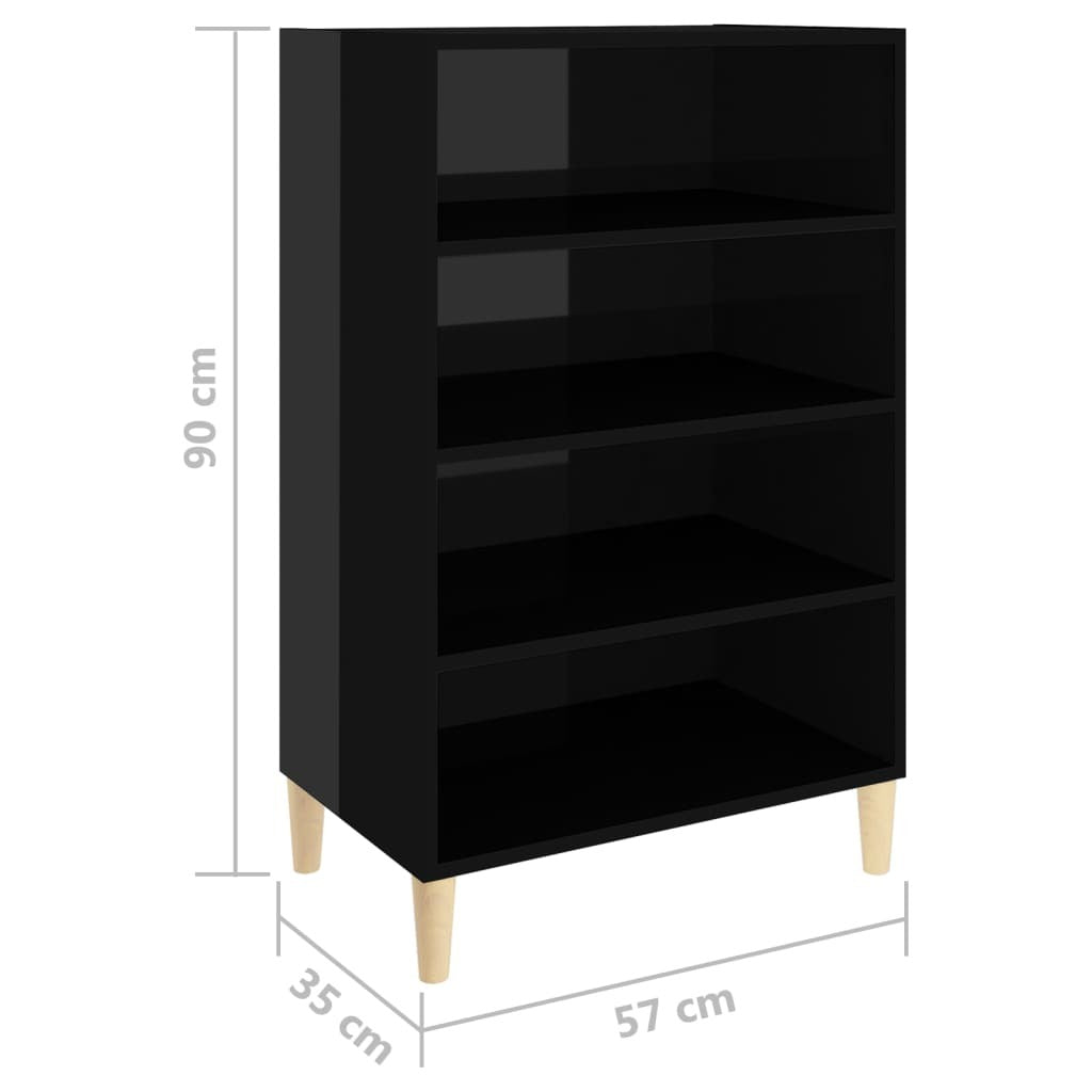 Sideboard High Gloss Black 57x35x90 cm Engineered Wood