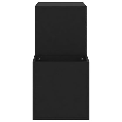 Black Hall Shoe Cabinet – 105x35.5x70 cm | Modern Engineered Wood Storage Unit