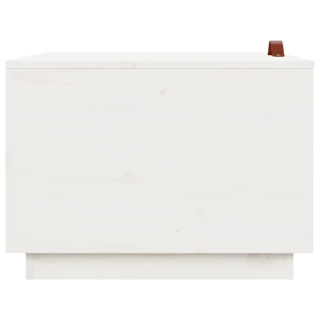 Storage Boxes with Lids 3 pcs White Solid Wood Pine