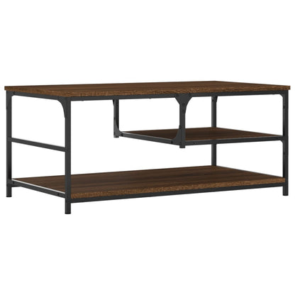 Coffee Table Brown Oak – 90x49x40 cm – Engineered Wood with Metal Frame – Elegant & Functional Living Room Table