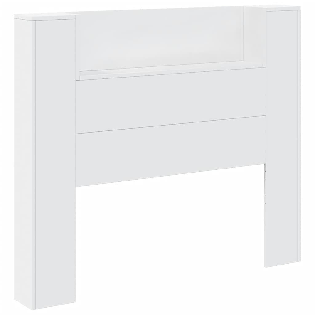 Headboard Cabinet with LED White 120x16.5x103.5 cm