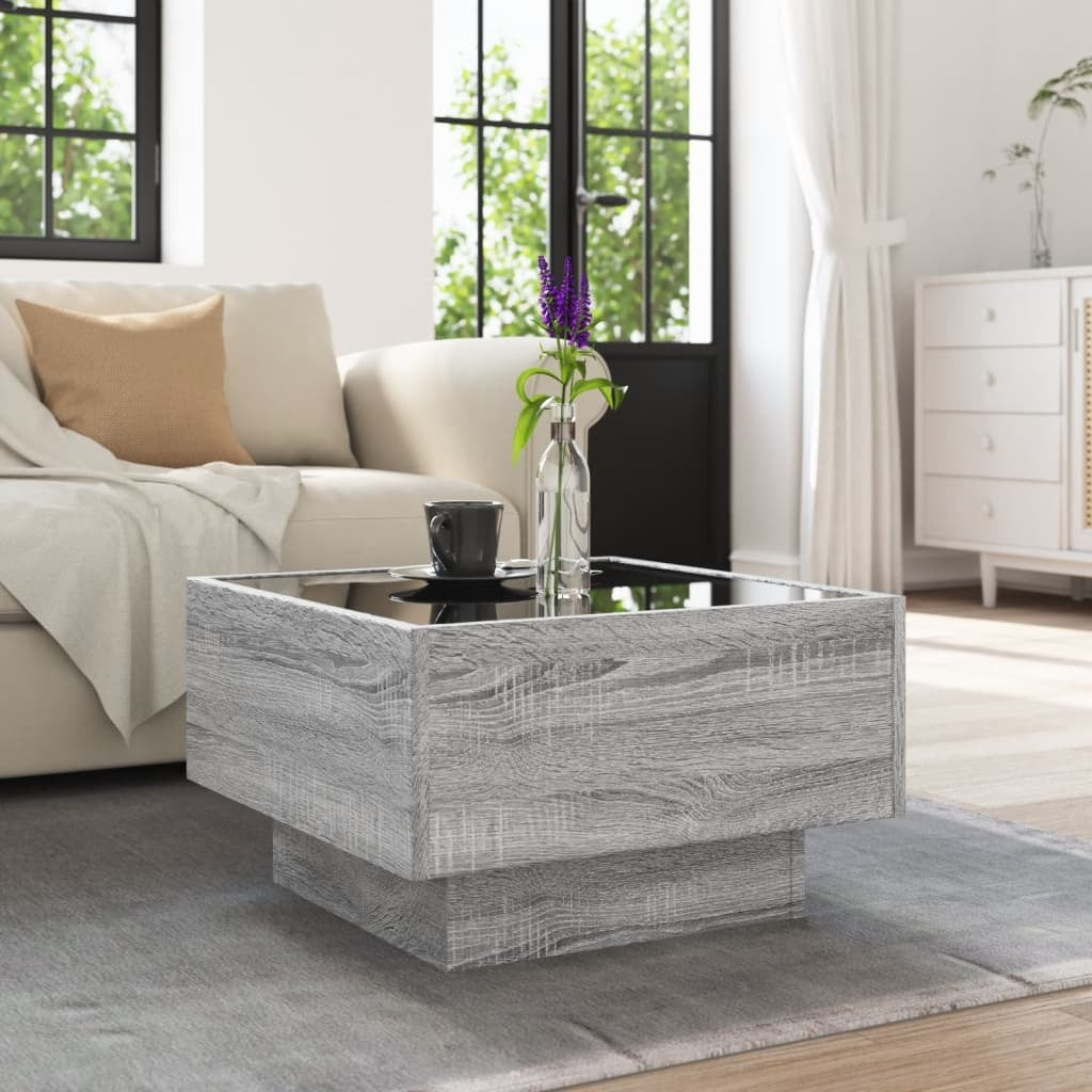 Coffee Table With Led Grey Sonoma