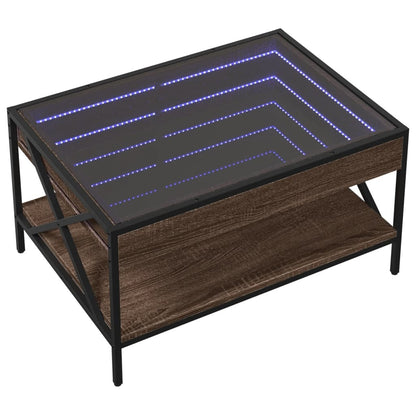 Coffee Table With Infinity Led Brown Oak