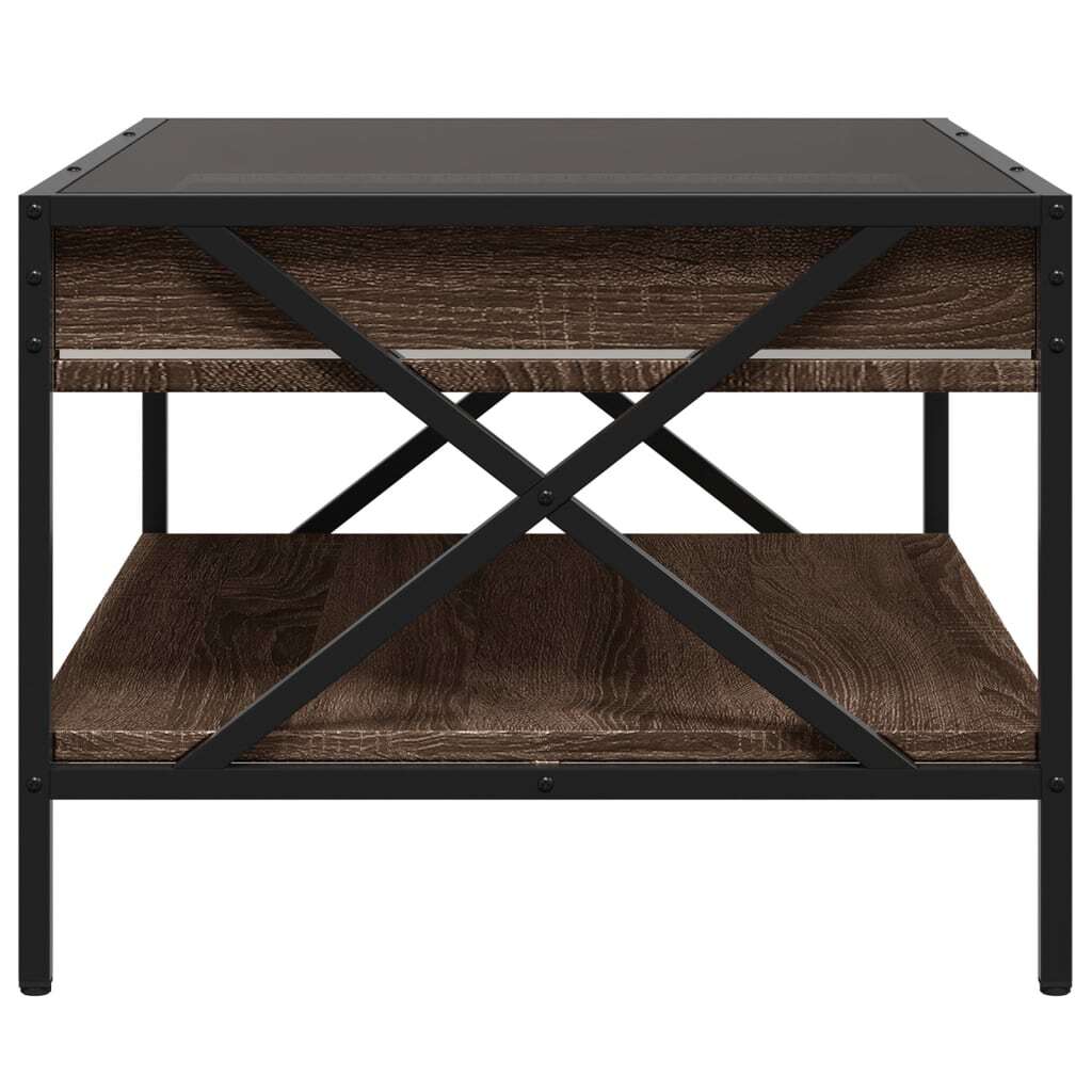 Coffee Table With Infinity Led Brown Oak