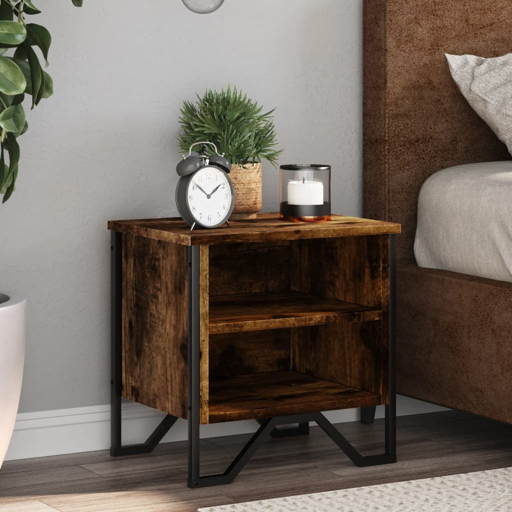 Bedside Cabinet Smoked Oak 2 pcs 40x30x40 cm Engineered Wood