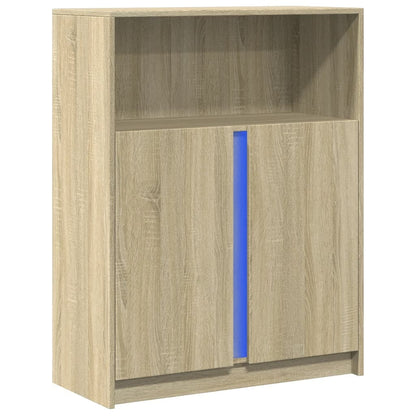 Sideboard With Led Sonoma Oak