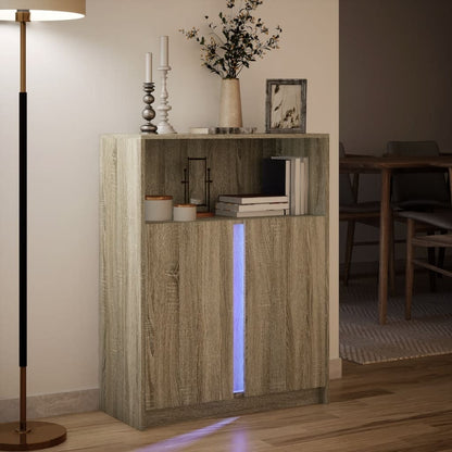 Sideboard With Led Sonoma Oak