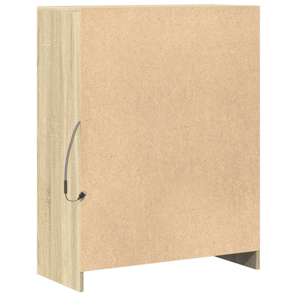 Sideboard With Led Sonoma Oak