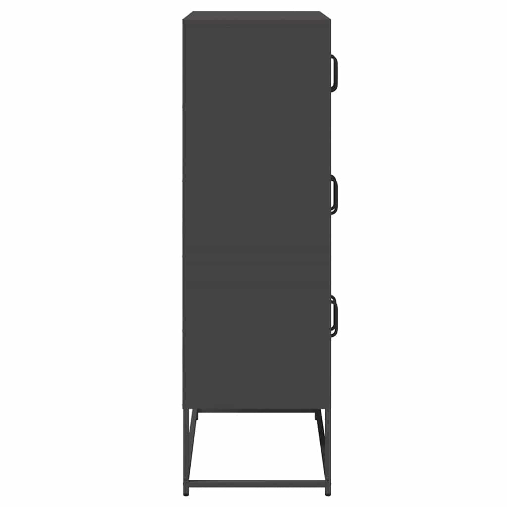 Highboard Black 68x39x123 cm Steel